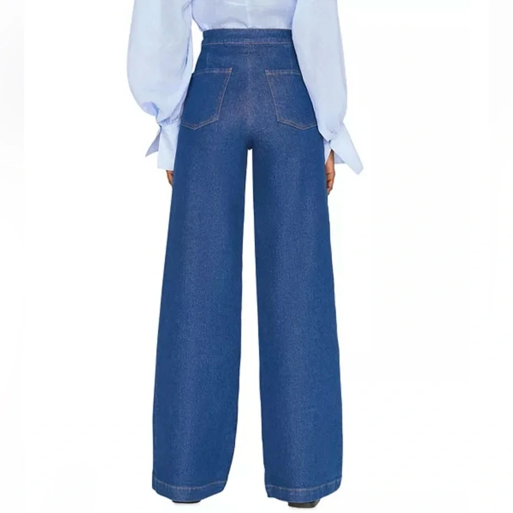 Frame Sailor Snap High Rise Wide Leg Jeans in Adele - Picture 5 of 16